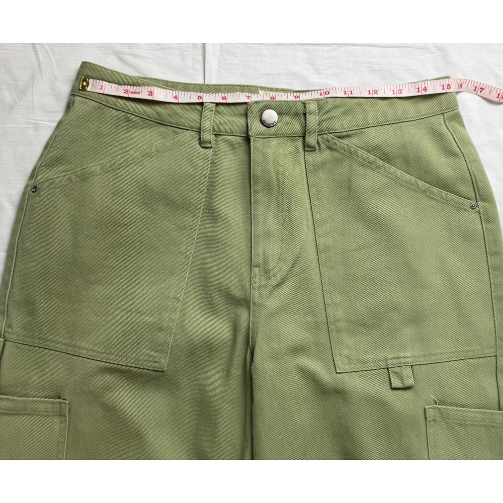 Billabong Leia Pant Avo Green Utility Cargo Wide Leg Twill Womens waist 29 in‎ - Picture 10 of 16